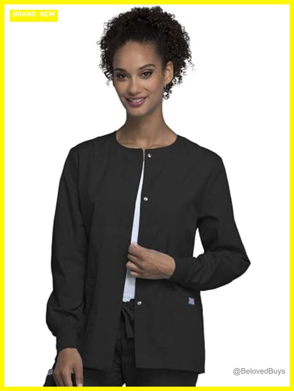 Snap Front Scrub Jacket with 3 Pockets - Medical Warm-Up